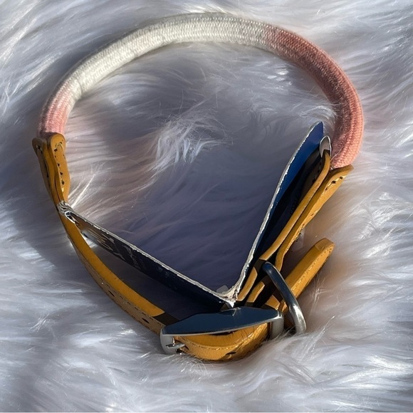 NWT Youly Faux Leather & Rope Tie Dye Dog Collar Size Medium 15”-18” - Picture 3 of 15